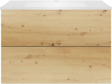 Onderbouw COFFEE 2 lades 90 eiken Decor urban+wastafel mat wit