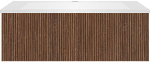 Onderbouw COFFEE 1 lade 90 notelaar Decor smartline+wastafel kunstmarmer mat wit