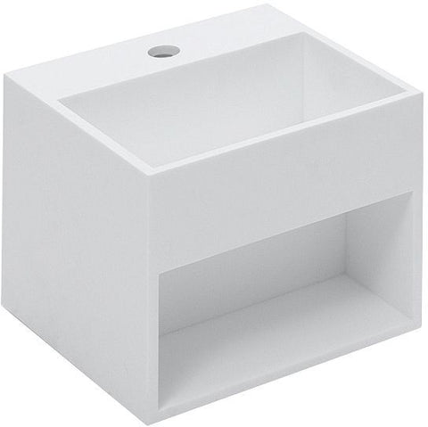 Cosmic cristalplant lavabo Compact wit 32,5CM, met opbergvak en kraangat — SKU DESCO-178646