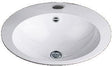 VASQUE A ENCASTRER EB.0600H 600X500MM +TROU ROBINET/TROP-PLEIN BLANC