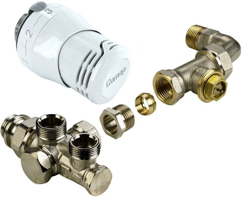 2-PIJPSCOMBINATIE Thermostaat Comap muur+bocht 1/2"-M22