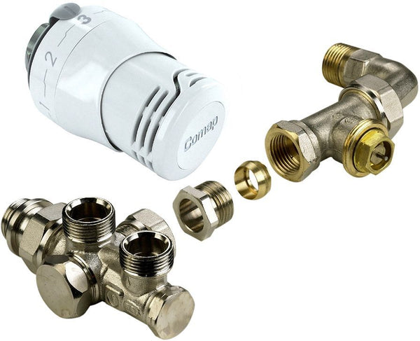 2-PIJPSCOMBINATIE Thermostaat Comap muur+bocht 1/2"-M22