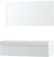 MEUBEL PURO SOLO WIT ASYMMETRISCH 140 RECHTS 1 LADE SOLID PURO SPIEGEL