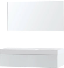 MEUBEL PURO SOLO WIT ASYMMETRISCH 140 RECHTS 1 LADE SOLID PURO SPIEGEL