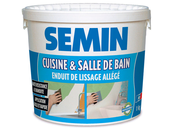 Semin enduit de lissage pour cuisine et salle de bains 1kg