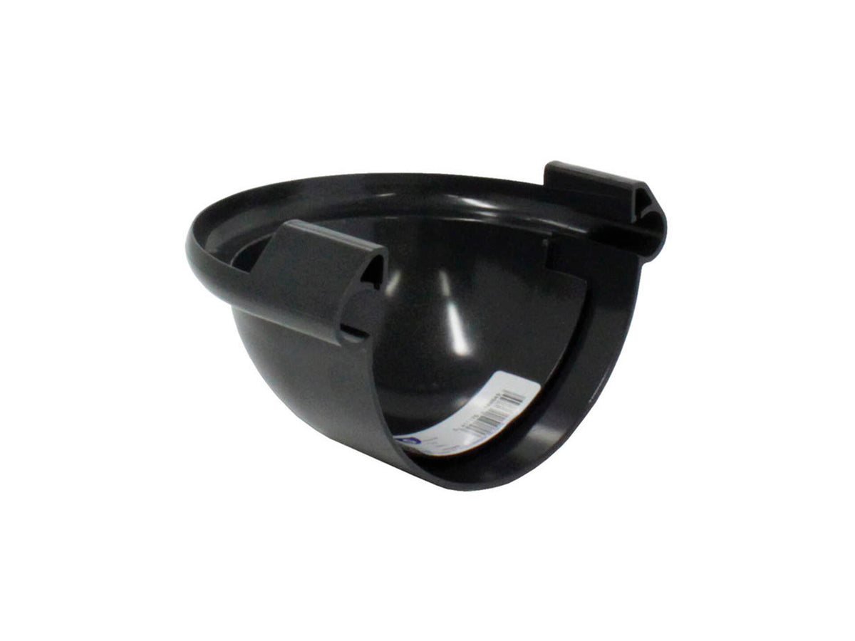 Scala eindstuk afgerond voor dakgoot G125 PVC donkergrijs