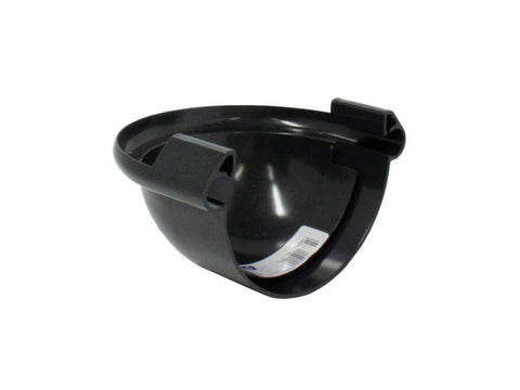 Scala eindstuk afgerond voor dakgoot G125 PVC donkergrijs