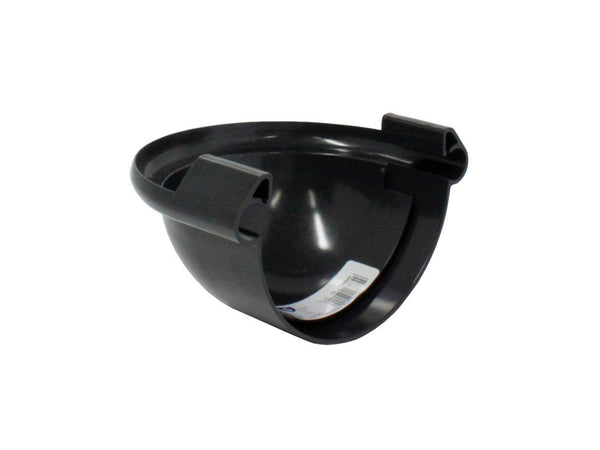 Scala eindstuk afgerond voor dakgoot G125 PVC donkergrijs