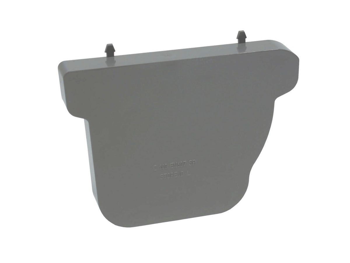 Scala eindstuk links voor dakgoot C140 PVC donkergrijs