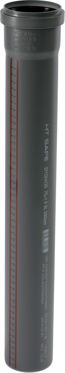 TUBE 75MM 0,5M MANCH.PP HT-SAFE OSTENDORF