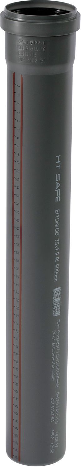 Buis 75MM 0,5M gemoft Pp HT-Safe Ostendorf