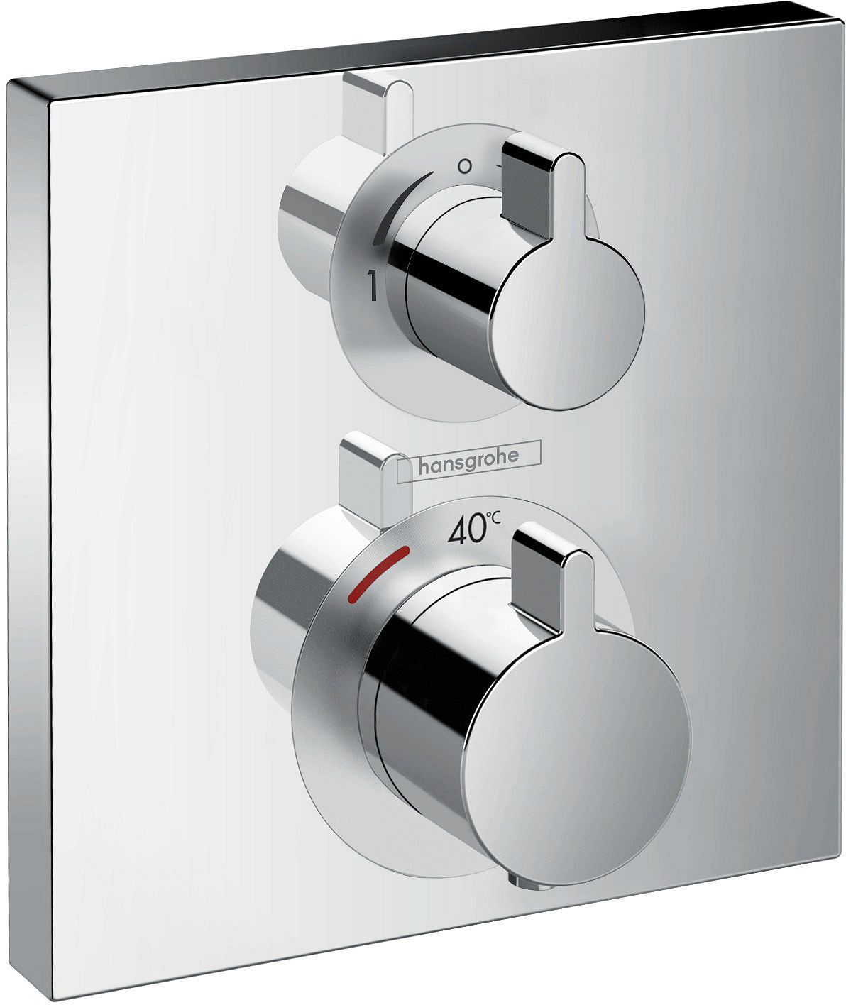 Afwerkset thermostaat+ omsteller Ecostat Square HG chroom