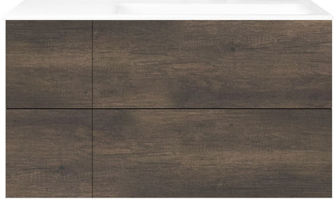 ONDERBOUW COFFEE 4 LADES 110 KASTANJE DECOR TRUFFEL +WASTAFEL RECHTS PORSELEIN ZONDER KRAANGAT WIT