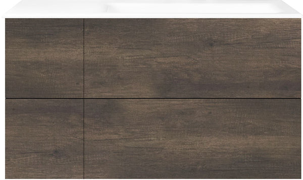 ONDERBOUW COFFEE 4 LADES 110 KASTANJE DECOR TRUFFEL +WASTAFEL RECHTS PORSELEIN ZONDER KRAANGAT WIT