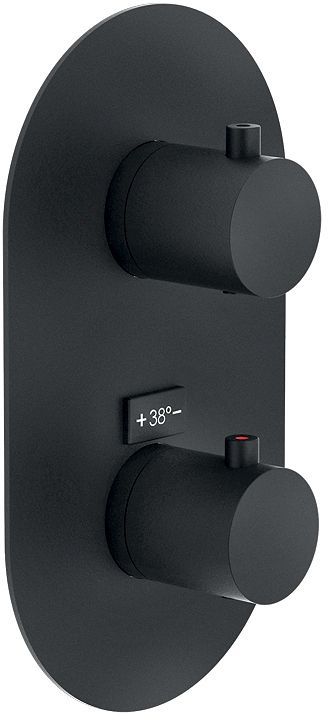 AFWERKSET THERMOSTAAT+STOPKRAAN LIVE NOBILI MAT ZWART