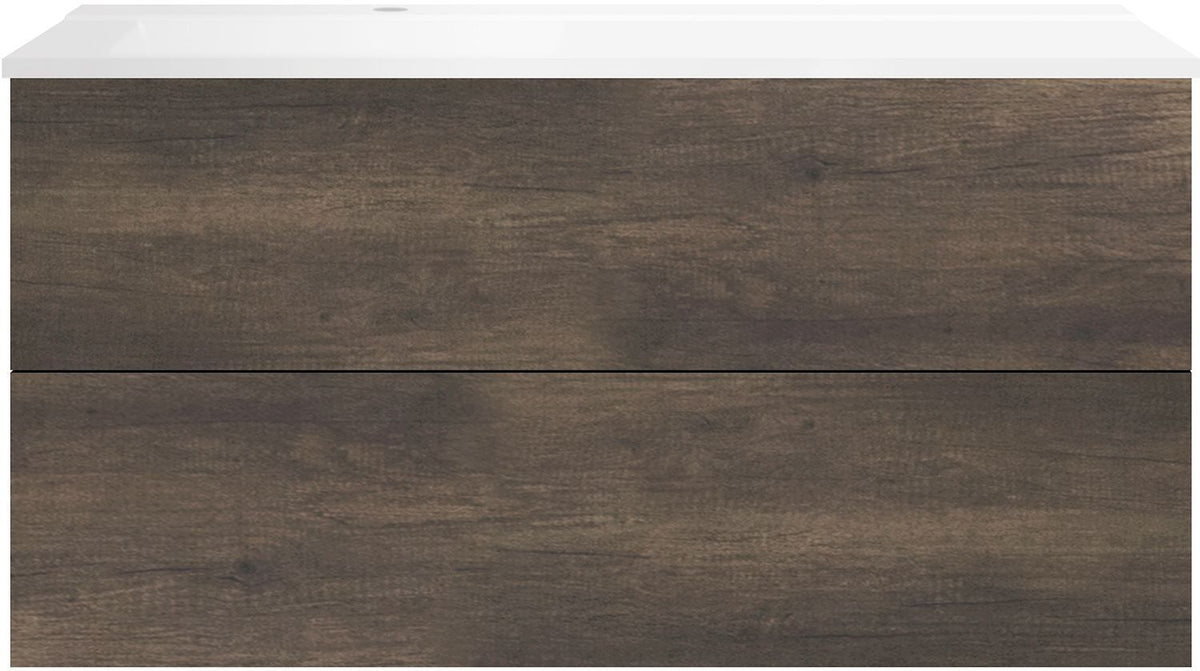 ONDERBOUW COFFEE 2 LADES 120 KASTANJE DECOR TRUFFEL+WASTAFEL LINKS WIT