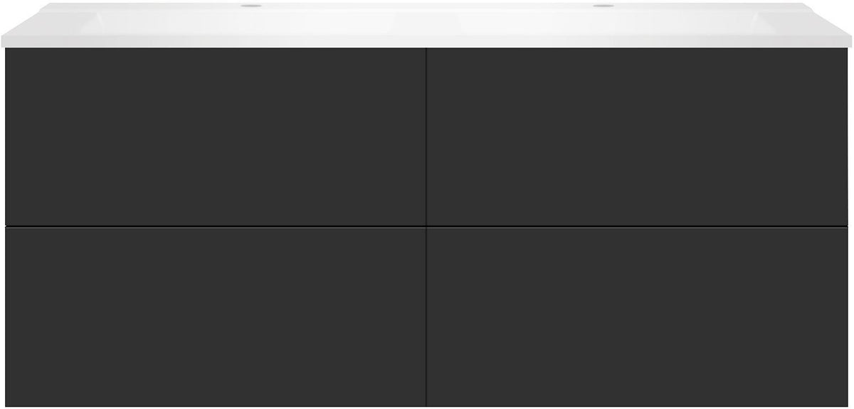 ONDERBOUW COFFEE 4 LADES 140 DUO GRAFIET ZACHT MAT +DUBBELE WASTAFEL MAT WIT