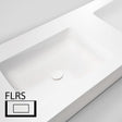 TABLET TAILOR TOP DOUBLE LAVABO GAUCHE FLRS 200CM SOLID XONYX BLANC
