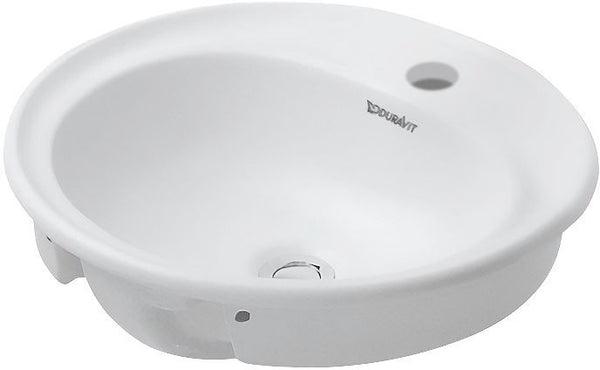 Inbouw lavabo manua Duravit diameter 480MM +kraangat/overloop wit