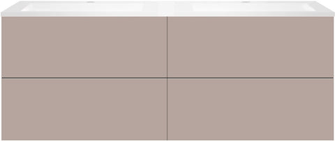 Onderbouw COFFEE 4 lades 160 duo basaltgrijs +dubbele wastafel kunstmarmer wit, badkamermeubelen — SKU DESCO-192430