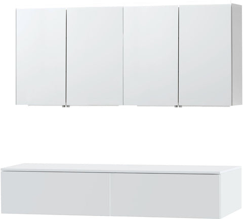 Meubel puro duo wit 160 1 lade Solid opbouw spiegelkast