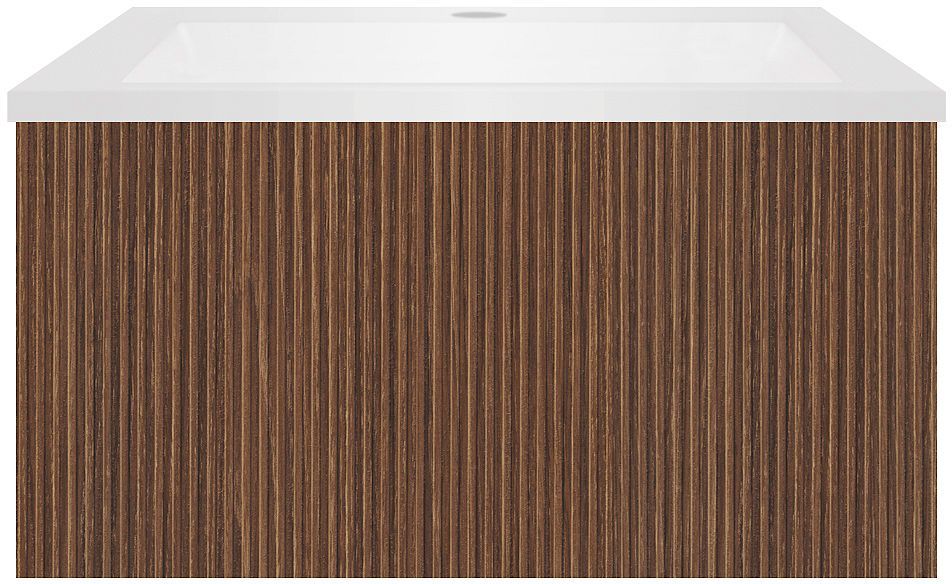 Onderbouw COFFEE 1 lade 60 notelaar Decor smartline+wastafel kunstmarmer wit