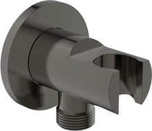 Wandaansluitbocht+handdouchehouder joy Ideal Standard brushed gun metal