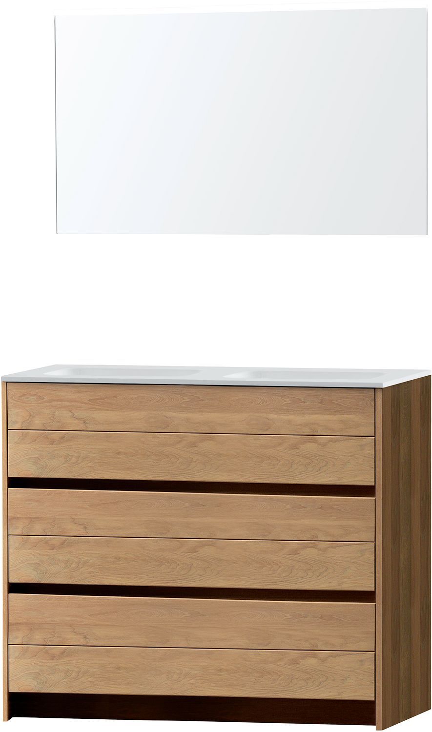 Meubel Molto staand massif duo eik 120 Solid spiegel