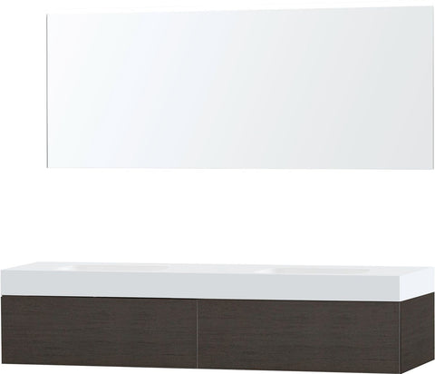 Meubel puro duo wenge 180 1 lade Solid puro spiegel, badkamermeubelen — SKU DESCO-703982