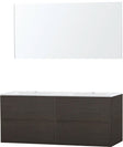 MEUBLE PURO DUO WENGE 140 MARBRE SYNTHETIQUE MIROIR