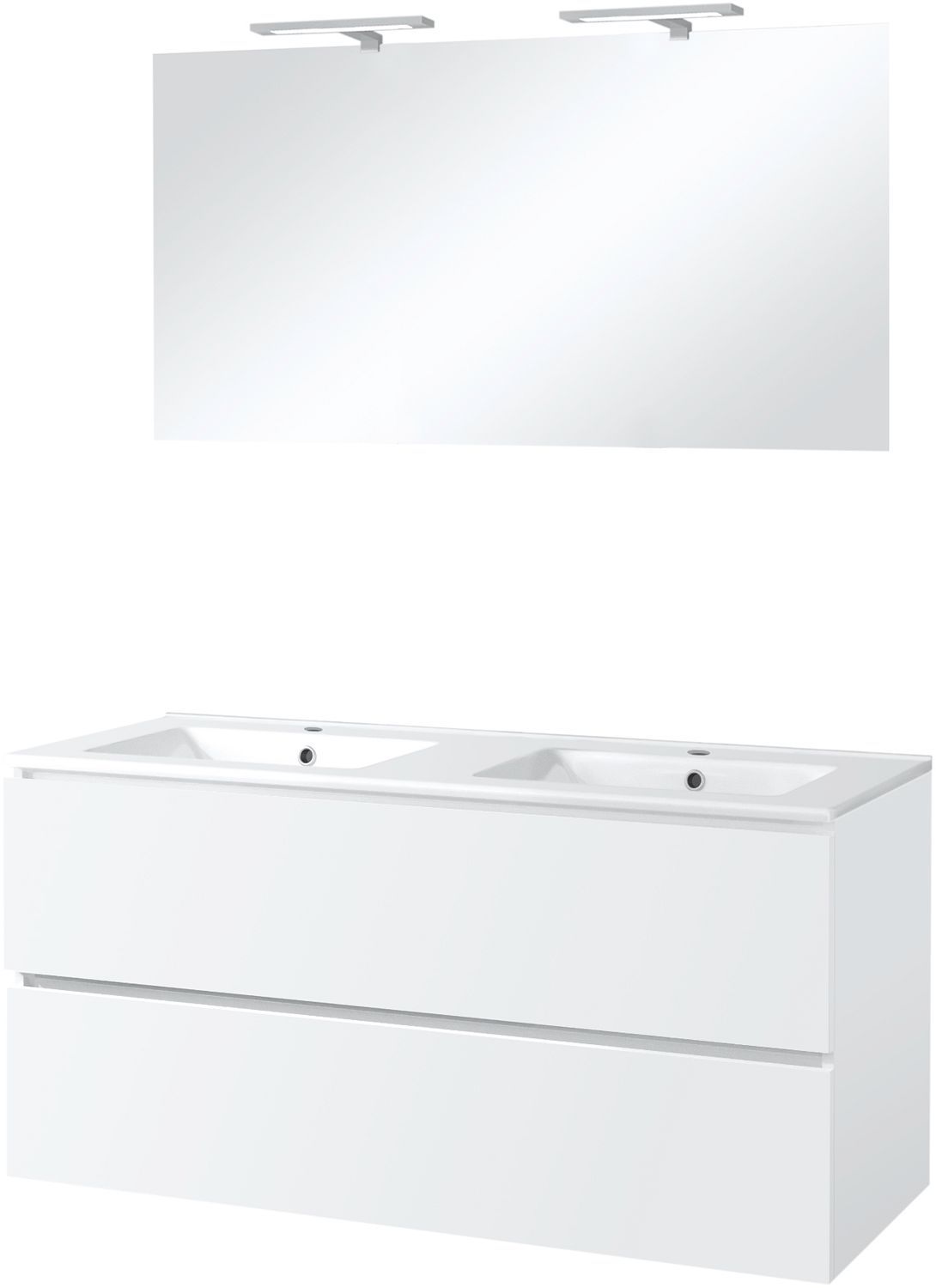 MEUBEL ICE DUO SPIEGEL MET VERLICHTING 120CM WIT GLANS
