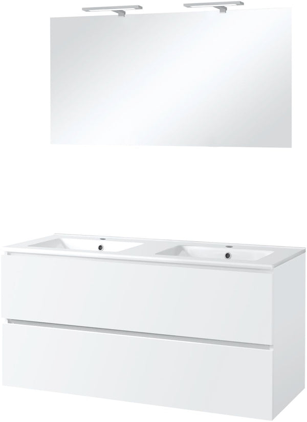 MEUBEL ICE DUO SPIEGEL MET VERLICHTING 120CM WIT GLANS