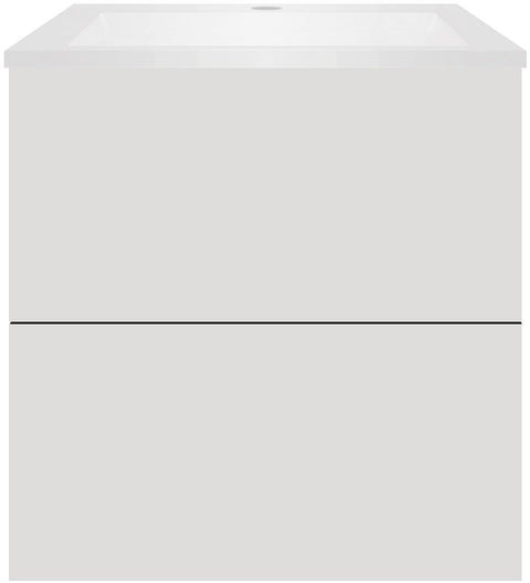 Onderbouw coffee 2 lades 60 fluweel grijs mat+wastafel kunstmarmer wit, badkamermeubelen — SKU DESCO-192149