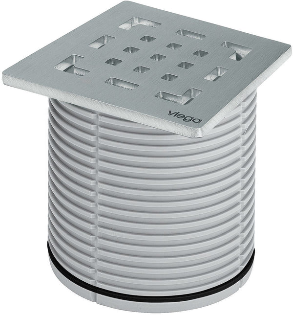 REHAUSSE + GRILLE VIEGA 10X10 CM INOX