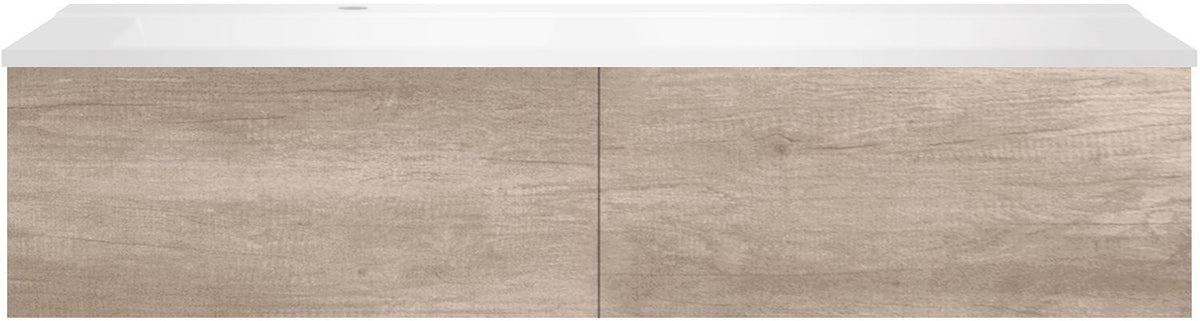 ONDERBOUW COFFEE 2 LADES 140 EIKEN DECOR FLANEL+WASTAFEL LINKS MAT WIT