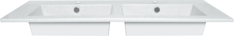 Dubbele lavabo combo/molto/puro 121X51CM porselein wit, badkamermeubelen — SKU DESCO-139819