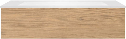 Onderbouw COFFEE 1 lade 120 eik klassiek+wastafel kunstmarmer mat wit