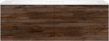Onderbouw COFFEE 4 lades 180 duo notelaar Fluweel +dubbele wastafel kunstmarmer mat wit