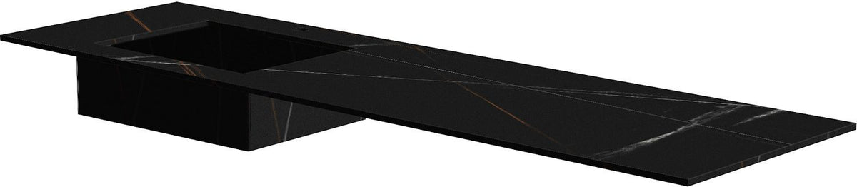 TABLET KERAMISCH MARMER PURO LAVABO S LINKS B180 H1,2 1KRAANGAT BAMBOO BLACK