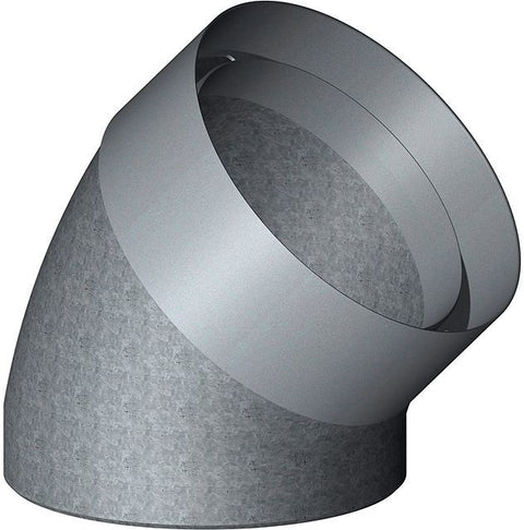 Geisoleerde bocht+koppeling d-ventilatie 180-210MM 45° epp