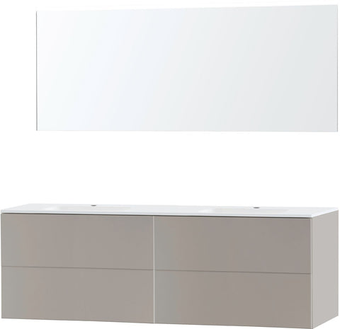 MEUBEL PURO DUO GRIJS 180 KUNSTMARMER SPIEGEL