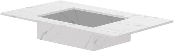 Tablet Keramisch MARMER puro lavabo S B90 H1,2 zonder kraangat white calacatta