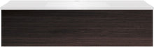 SOUS MEUBLE COFFEE 1 TIROIR 120 CHENE DECOR MOKKA+LAVABO BLANC MAT