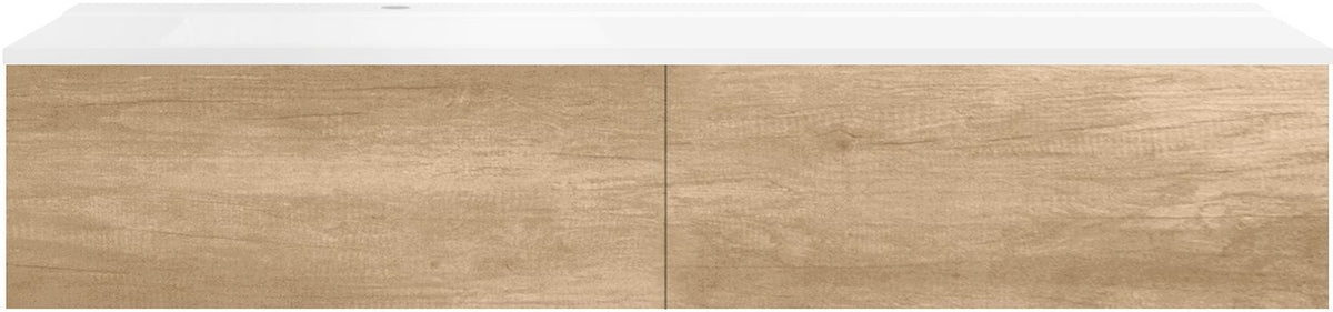 ONDERBOUW COFFEE 2 LADES 160 EIKEN DECOR KASJMIER+WASTAFEL LINKS MAT WIT