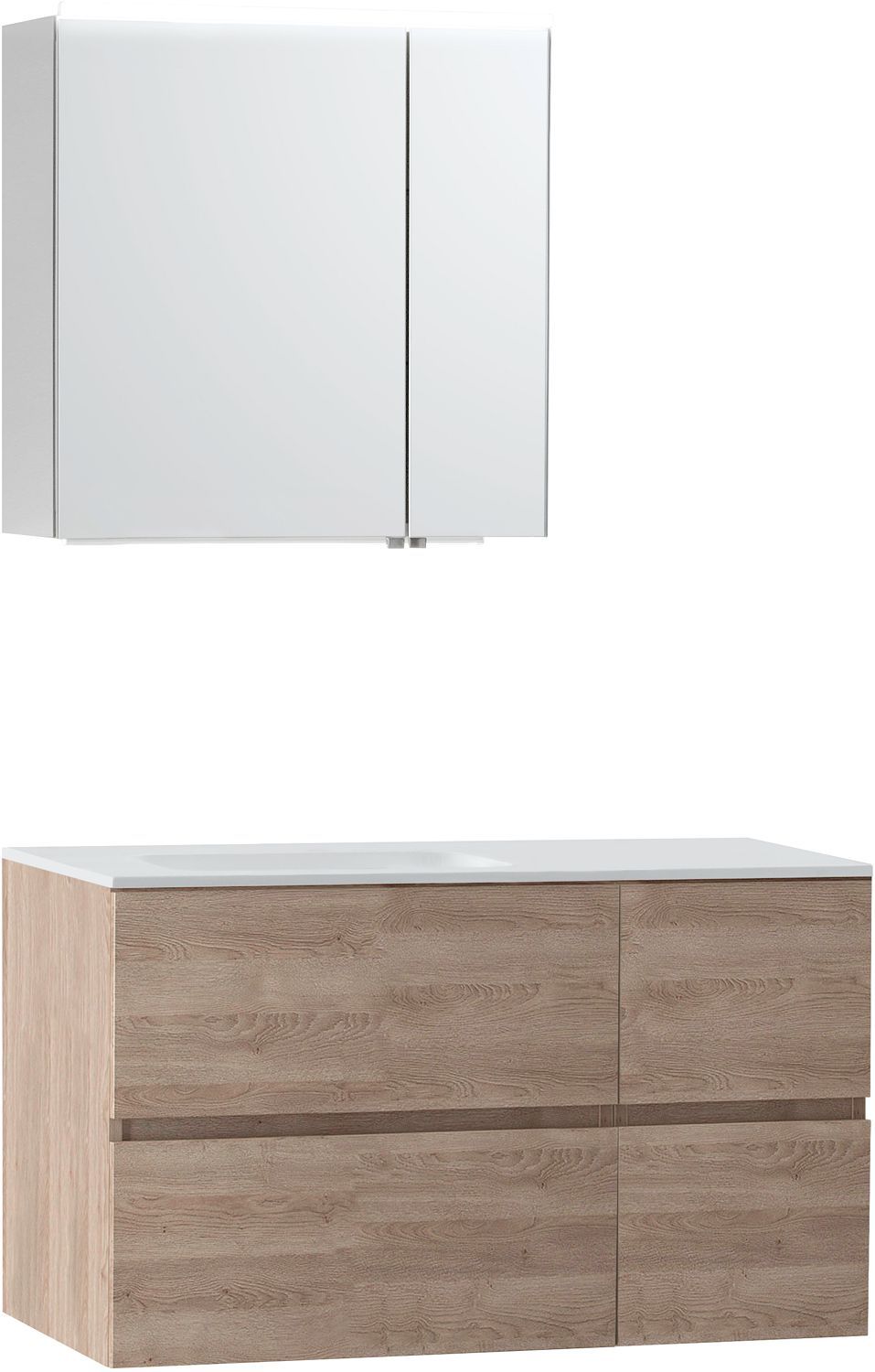 MEUBEL MOLTO EIK NATUUR 105 LINKS SOLID SPIEGELKAST 70
