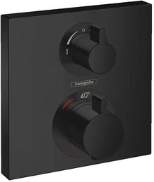 AFWERKSET THERMOSTAAT+OMSTELLER ECOSTAT SQUARE HG MAT ZWART