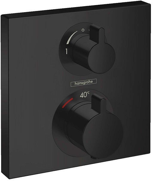 SET DE FINITION THERMOSTAT+INVERSEUR ECOSTAT SQUARE HG NOIR MAT
