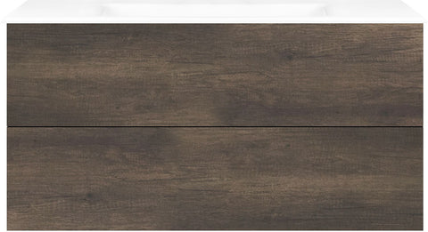 Onderbouw COFFEE 2 lades 120 kastanje Decor truffel +wastafel porselein zonder kraangat wit