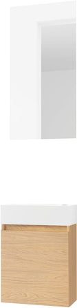 HANDENWASSER FORM MINI SOLID/ 1 DEUR/ SPIEGEL EIK BRONS