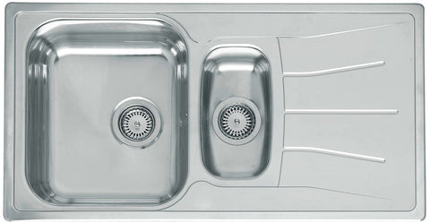 Inbouw spoeltafel diplomat Eco reginox 1,5 bakken+verlek 95X50 Rvs